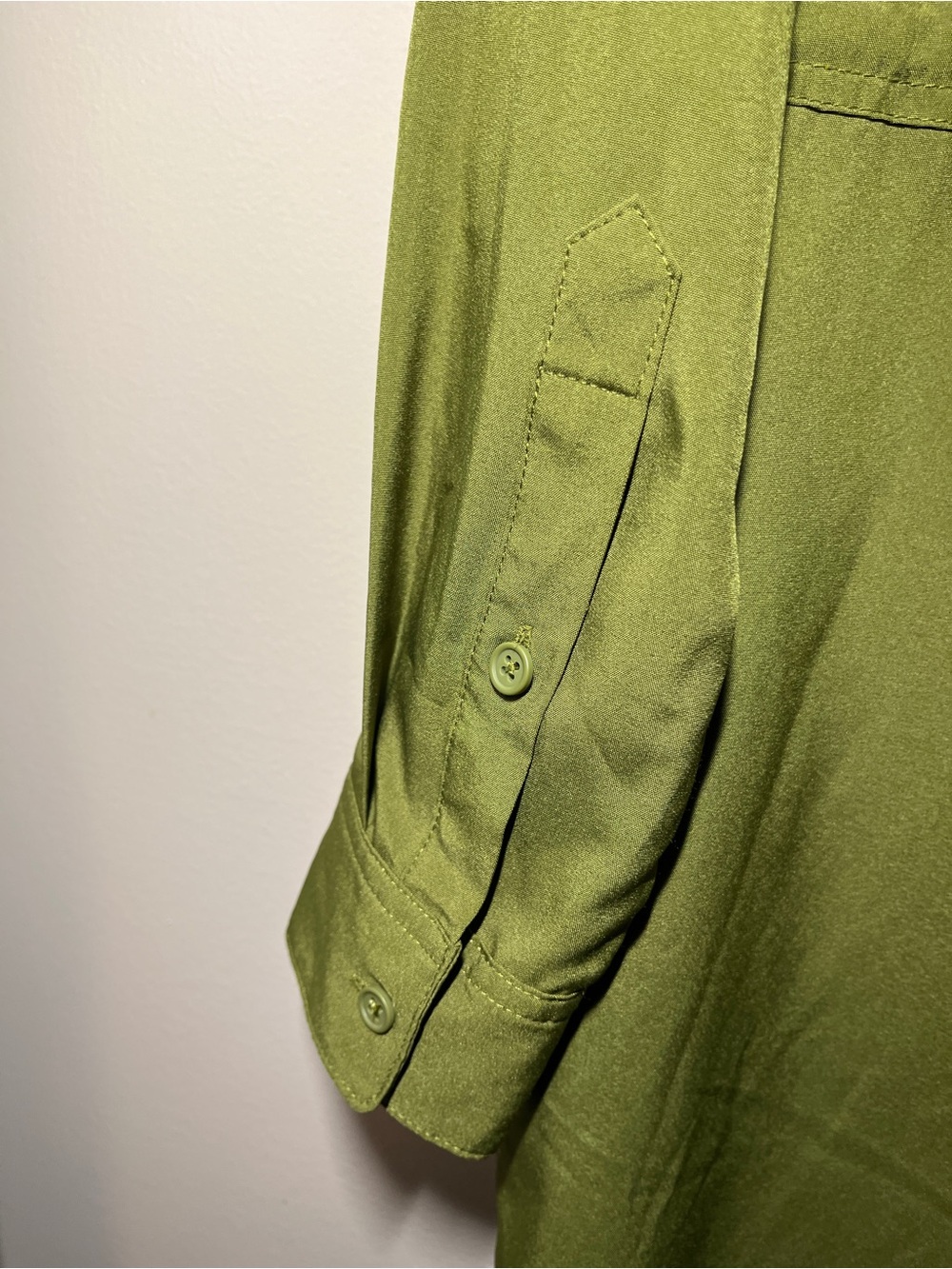 Shore to Summit Avocado Green Utility Shirt Dress Large - Picture 10 of 12